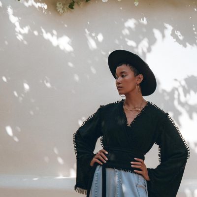 Black Bell Sleeve Wrap Kimono Top Bohemian Summer